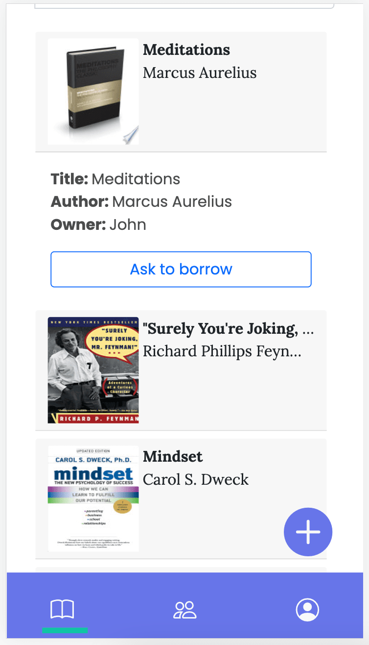 Ask to borrow a book feature preview